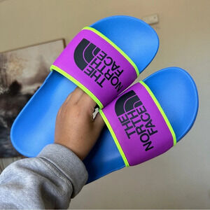 The North‎ Face Men's Basecamp III Slides Supersonic Blue, Green, NWOT size 10